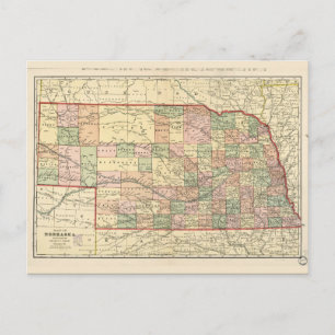 ネブラスカの地図（1902年） ポストカード