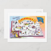 ネブラスカの旅行ポスターからのヴィンテージの挨拶 ポストカード (正面/裏面)