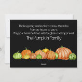 ネブラスカの水の色のカボチャ感謝状カード シーズンカード (裏面)