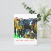 ネブラスカの草原の女の子の郵便はがき ポストカード (スタンド正面)