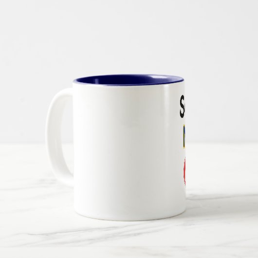 ネブラスカの誰かが私を愛している ツートーンマグカップ (正面左)