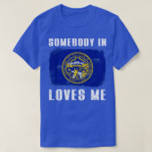 ネブラスカの誰かが私を愛するホーム州恋人Fla Tシャツ (デザイン正面)