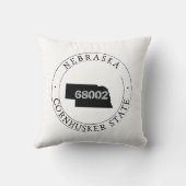 ネブラスカの郵便番号ピロー クッション (裏面)