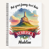 ネブラスカの風景の水彩アート ノートブック (正面)