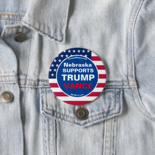 ネブラスカはトランプのバランスを支える 缶バッジ