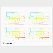 ネブラスカぼやけクル 長方形シール (シート)