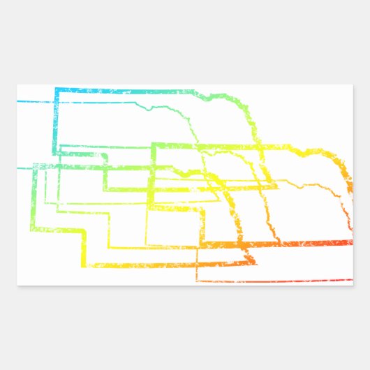 ネブラスカぼやけクル 長方形シール (正面)
