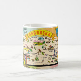 ネブラスカカラフルの地図 コーヒーマグカップ