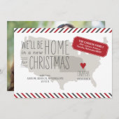 ネブラスカクリスマス引っ越しアナウンスホリデー シーズンカード (正面/裏面)