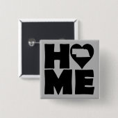 ネブラスカハート州ボタンバッジピン 缶バッジ (正面&裏面)