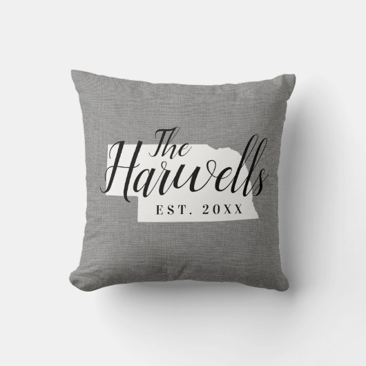 ネブラスカファミリーモノグラム州装飾用クッション クッション (正面)