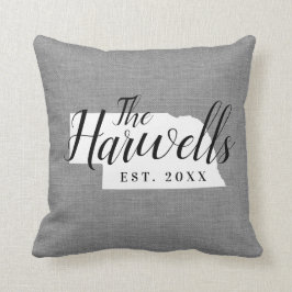 ネブラスカファミリーモノグラム州装飾用クッション クッション