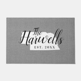 ネブラスカファミリーモノグラム州Doormat ドアマット