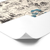 ネブラスカヴィンテージ写真の地図 ポスター (角)