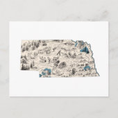 ネブラスカヴィンテージ写真地図ネブラスカ州図 ポストカード (正面)