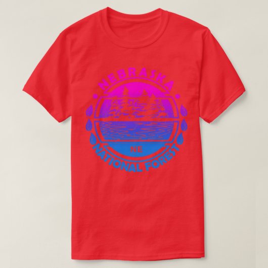 ネブラスカ国立森林ネブラスカ州自然ラン Tシャツ (デザイン正面)