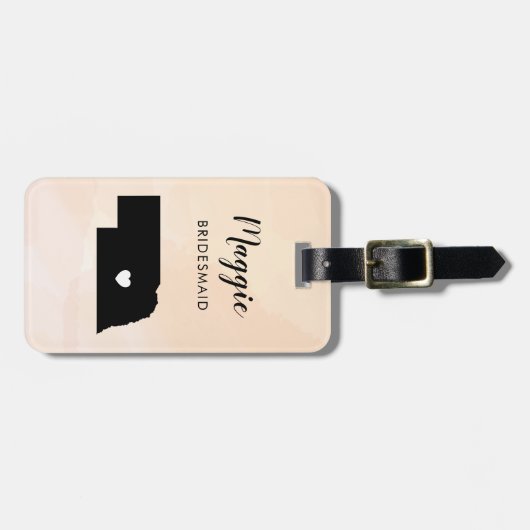 ネブラスカ地図ラゲッジタグ、ウェディングパーティーへようこそ ラゲッジタグ (正面横)