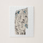 ネブラスカ型コーンハスカーヴィンテージ写真マップ ジグソーパズル (縦)