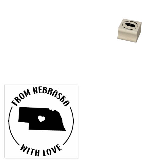 ネブラスカ州から愛とスモールビジネス ラバースタンプ (押印)