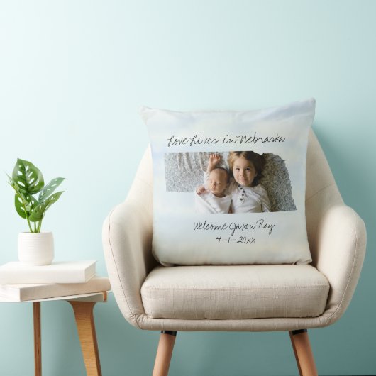 ネブラスカ州に住む州の形をしたカスタム写真 クッション (椅子)