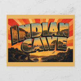ネブラスカ州のインディアンケーブ川の崖の森の芸術 ポストカード
