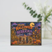 ネブラスカ州の子供たちからのハッピーハロウィン ポストカード (スタンド正面)