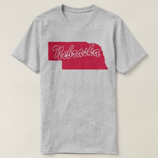 ネブラスカ州の形Tシャツ Tシャツ (デザイン正面)
