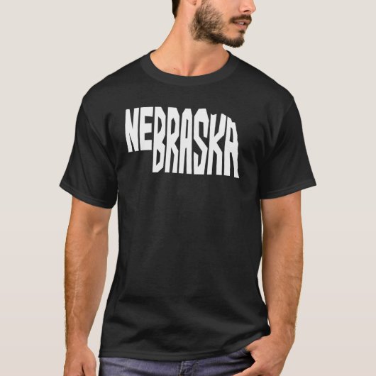 ネブラスカ州の愛国的なホーム州の地図文字Shape De Tシャツ (正面)