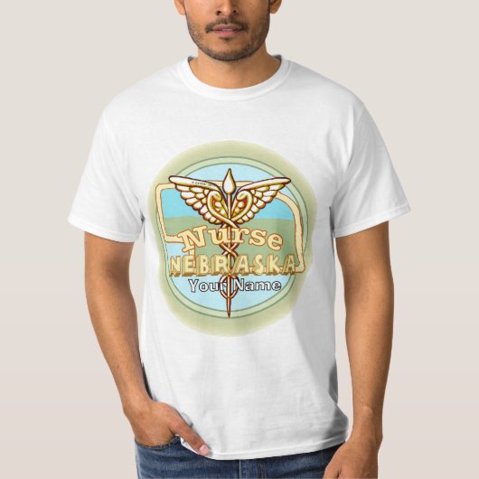 ネブラスカ州の看護師のカドゥケウス Tシャツ (正面)