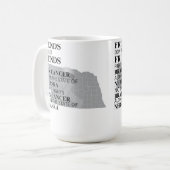 ネブラスカ州の脳がん啓発 コーヒーマグカップ (正面左)