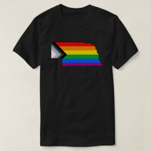 ネブラスカ州の誇り LGBTQ プログレスプライド Tシャツ