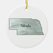 ネブラスカ州イラストレーション セラミックオーナメント (正面)