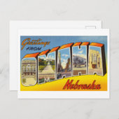 ネブラスカ州オマハからのヴィンテージの挨拶 ポストカード (正面/裏面)