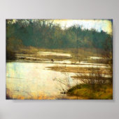 ネブラスカ州カーニーの近くのプラット川の鹿 ポスター (正面)