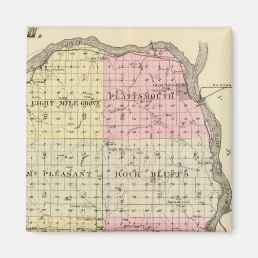 ネブラスカ州キャス郡 マグネット (正面)