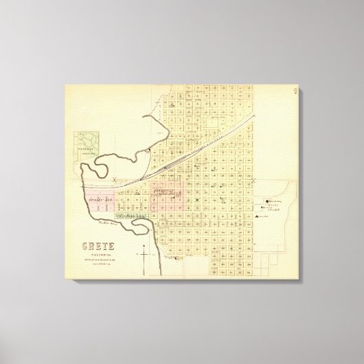 ネブラスカ州クレタ州とサリン県 キャンバスプリント (正面)