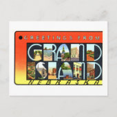 ネブラスカ州グランド・アイランドからのヴィンテージのご挨拶 ポストカード (正面)
