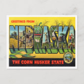 ネブラスカ州コーンヌスカー州からの挨拶 ポストカード (正面)