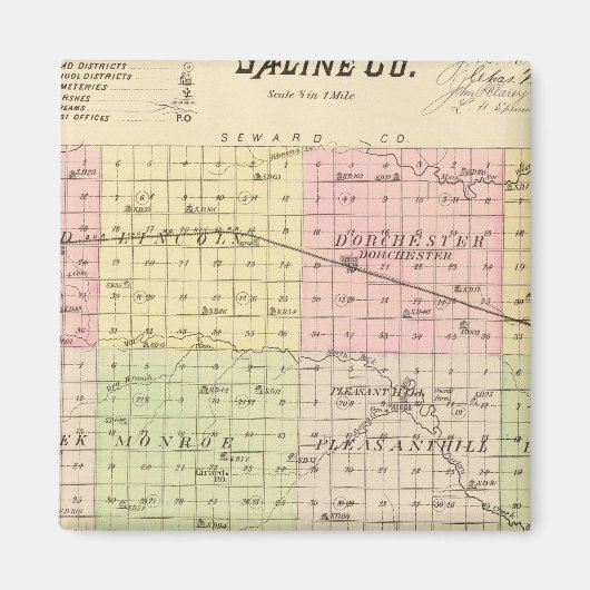 ネブラスカ州サリーヌ郡 マグネット (正面)