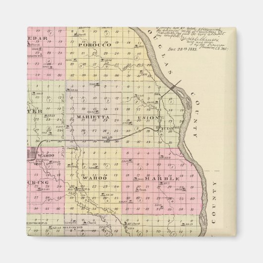 ネブラスカ州サンダース郡 マグネット (正面)