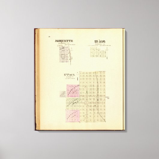 ネブラスカ州セント・ポール、マーケットおよびセント・ジョー キャンバスプリント (正面)