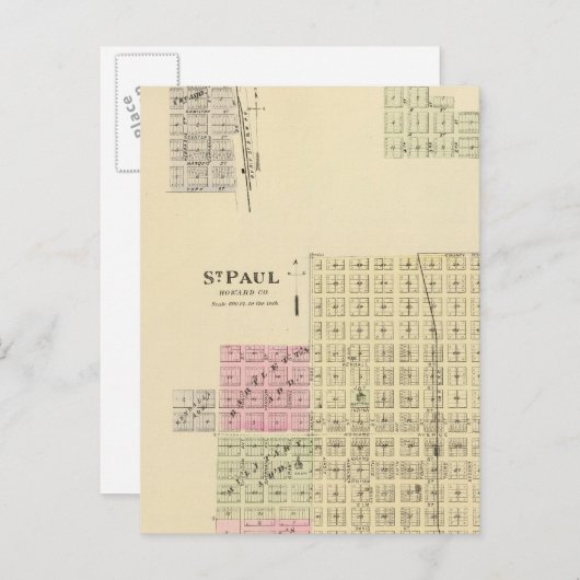 ネブラスカ州セント・ポール、マーケットおよびセント・ジョー ポストカード (正面/裏面)