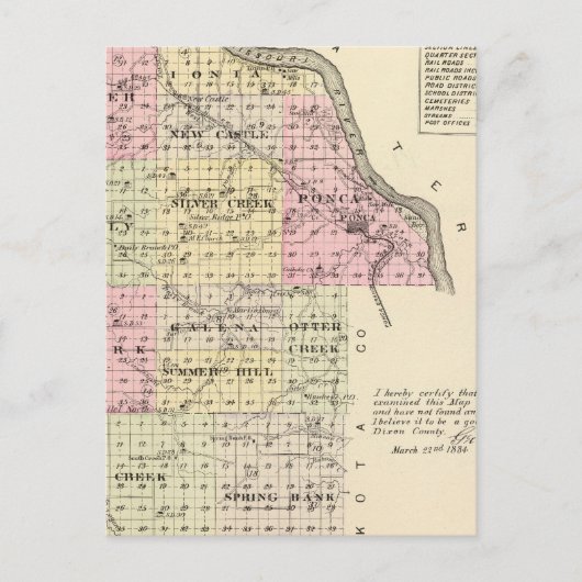 ネブラスカ州ディクソン郡 ポストカード (正面)