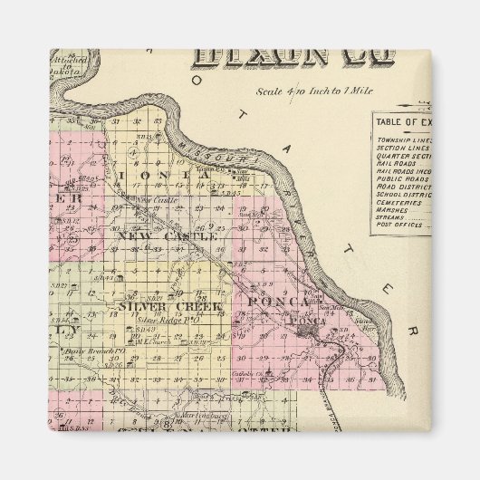 ネブラスカ州ディクソン郡 マグネット (正面)