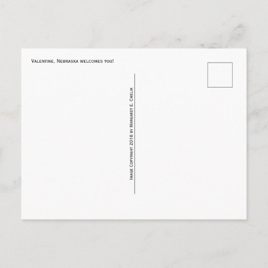 ネブラスカ州バレンタインのサインへようこそ ポストカード (裏面)