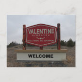 ネブラスカ州バレンタインのサインへようこそ ポストカード (正面)