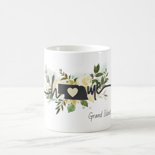 ネブラスカ州パーソナライズされたユアホームシティ素朴 コーヒーマグカップ (中央)