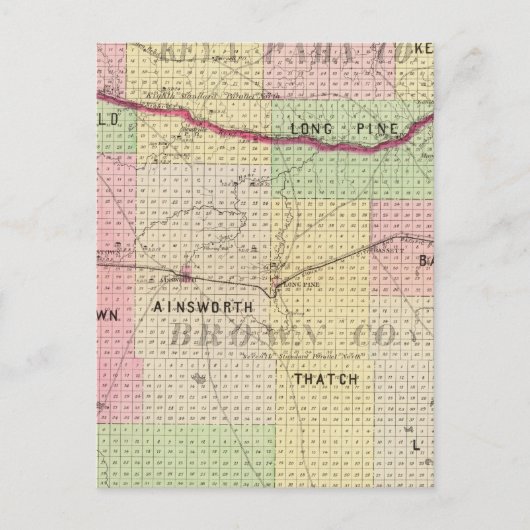 ネブラスカ州ブラウンとキヤパハ郡 ポストカード (正面)