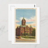 ネブラスカ州プラツマスのキャスカウンティコートハウス ポストカード (正面/裏面)