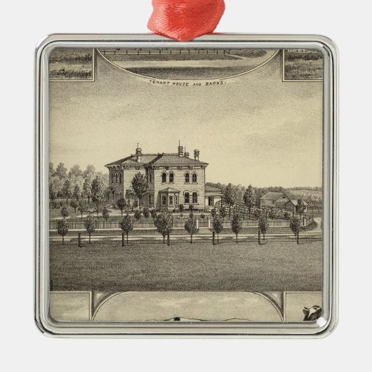 ネブラスカ州プレイリーローンファーム メタルオーナメント (正面)